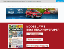 Tablet Screenshot of moosejawexpress.com